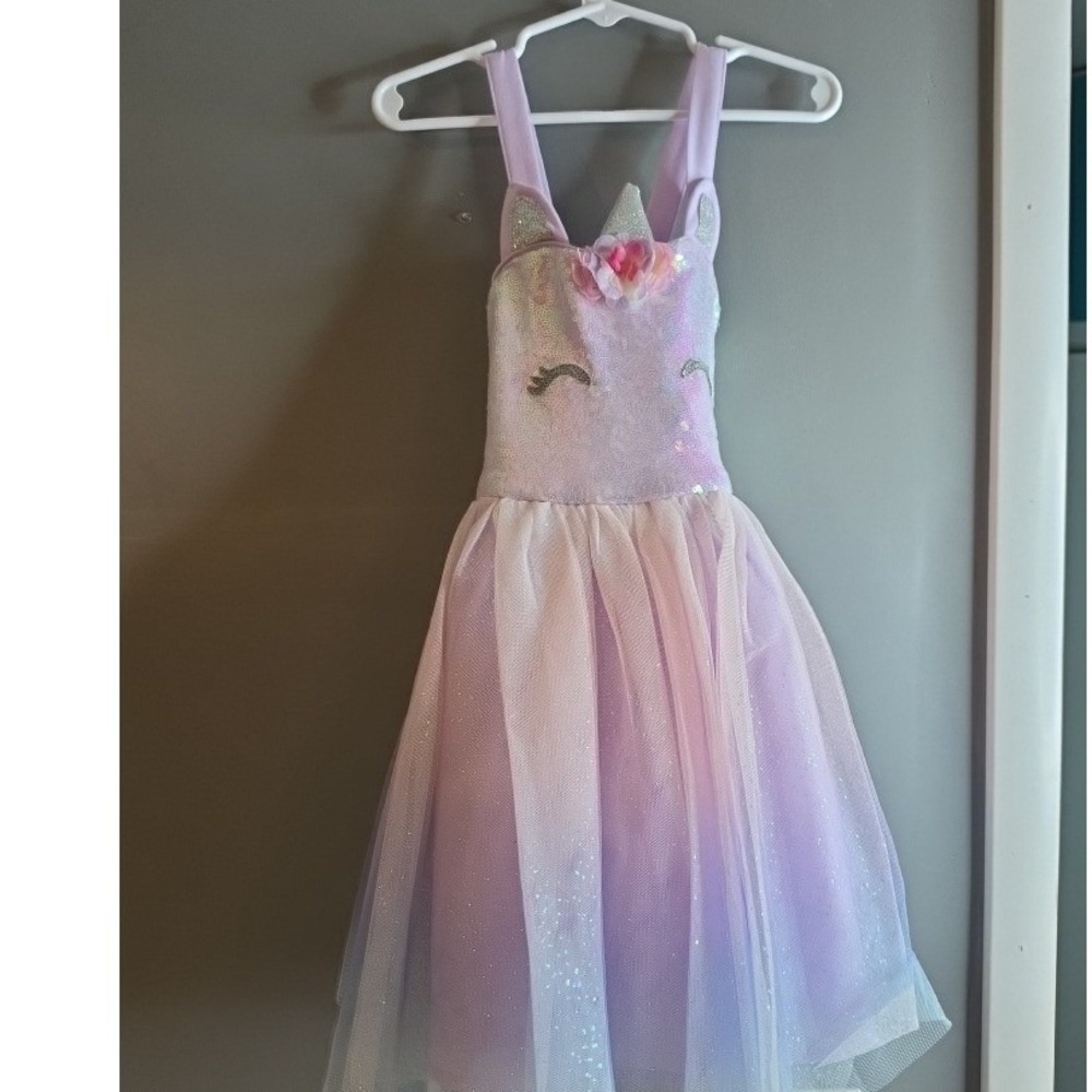 Pink & Violet Girls Unicorn Sequin Ombre Tulle Dress Lilac Size 5 NWT